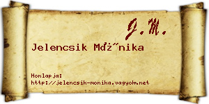 Jelencsik Mónika névjegykártya