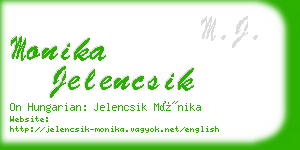 monika jelencsik business card